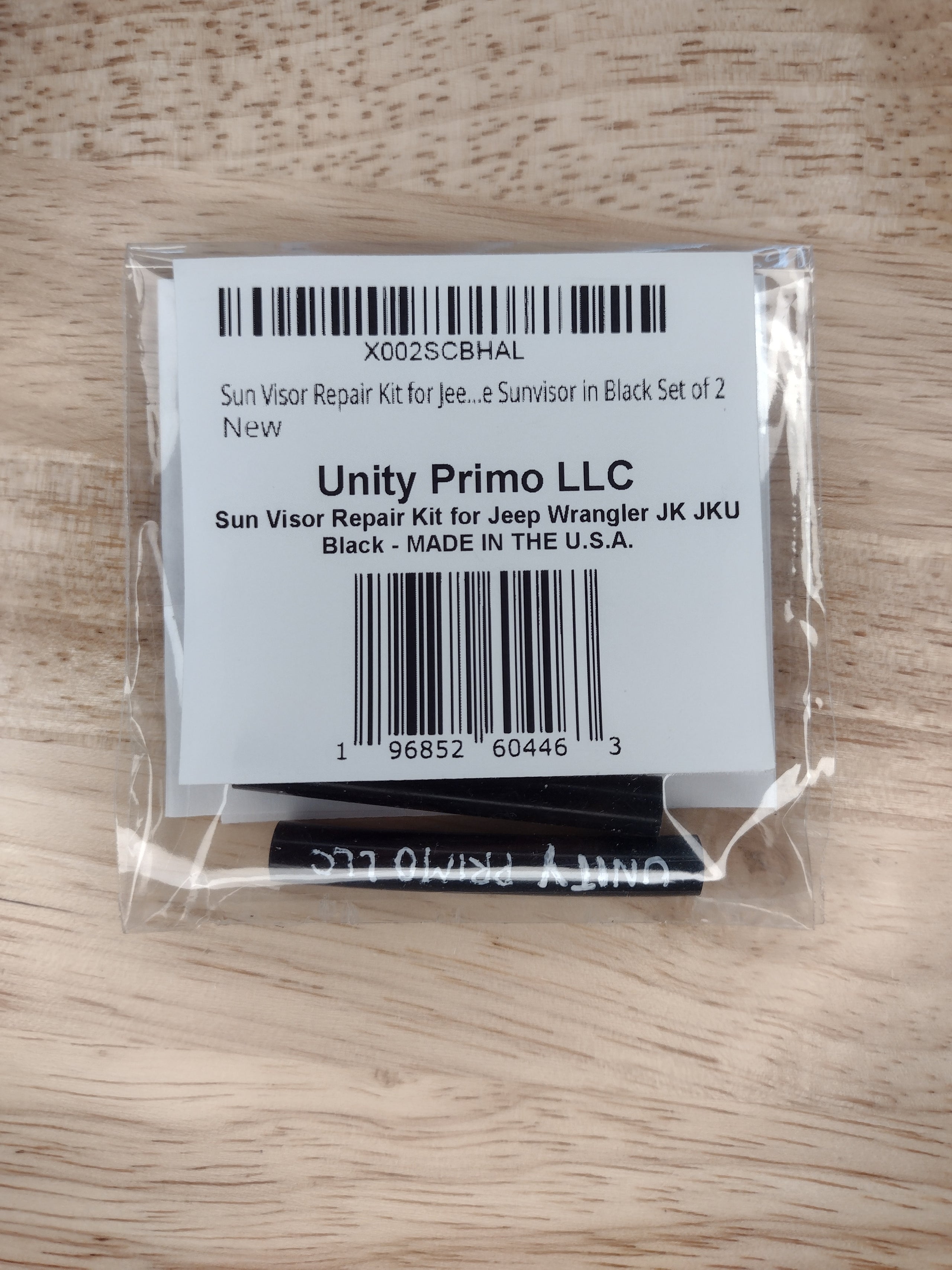 Unity Primo LLC Sun Visor Repair Kit - Black - Jeep Wrangler JK JKU - UPC  196852604463